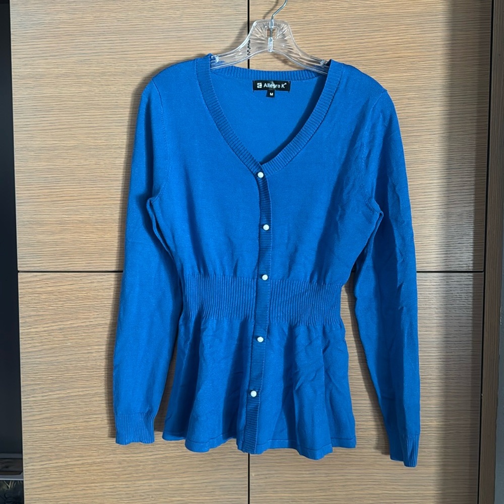 Blue button up cardigan